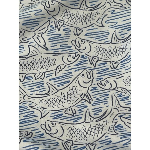 Vineyard Vines Blue Fish Swim Trunks Men's Size Large Logo Tie Waist - Picture 3 of 8